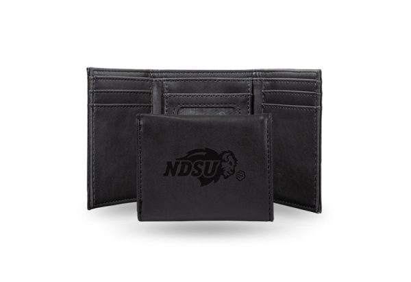 North Dakota State Bison Laser Engraved Trifold Wallet For Discount - Image 2
