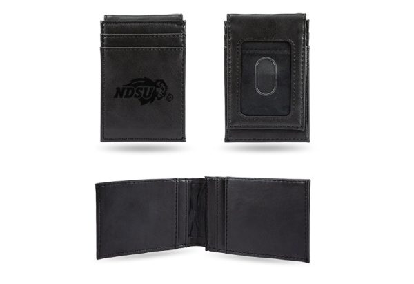 North Dakota State Bison Laser Engraved Front Pocket Wallet Sale