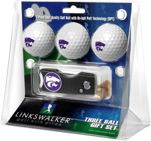 Kansas State Wildcats Spring Action Divot Tool 3 Ball Gift Pack Online