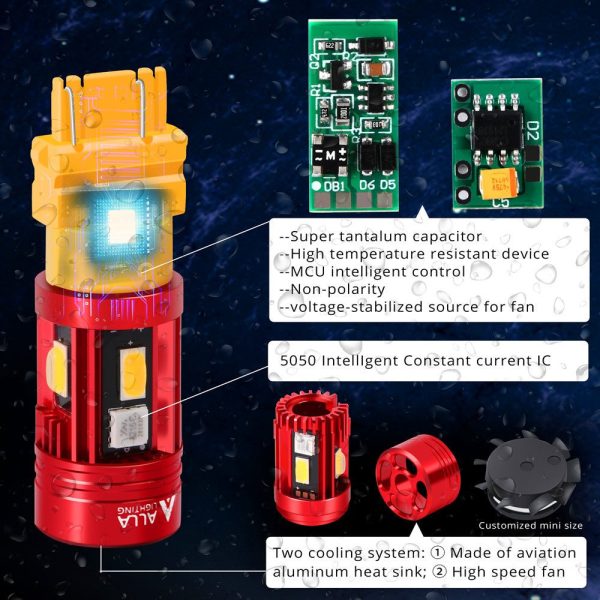 T25 3156 3157 CANBUS LED Bulbs Red Signal Lights Error Free 3057 4057 Hot on Sale - Image 3