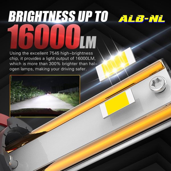 Brightest H4 LED Forward Lightings Conversion Kit Bulbs HB2 9003, White Online - Image 2