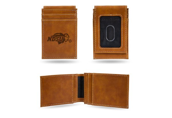 North Dakota State Bison Laser Engraved Front Pocket Wallet Sale - Image 2