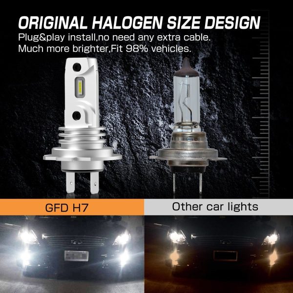 H7 LED Bulbs Upgrade Halogen High, Low Beam Forward Lighting, Fog Lights Cheap - Image 3