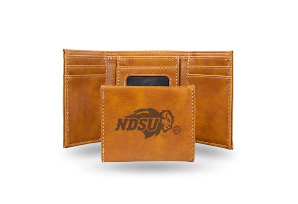 North Dakota State Bison Laser Engraved Trifold Wallet For Discount