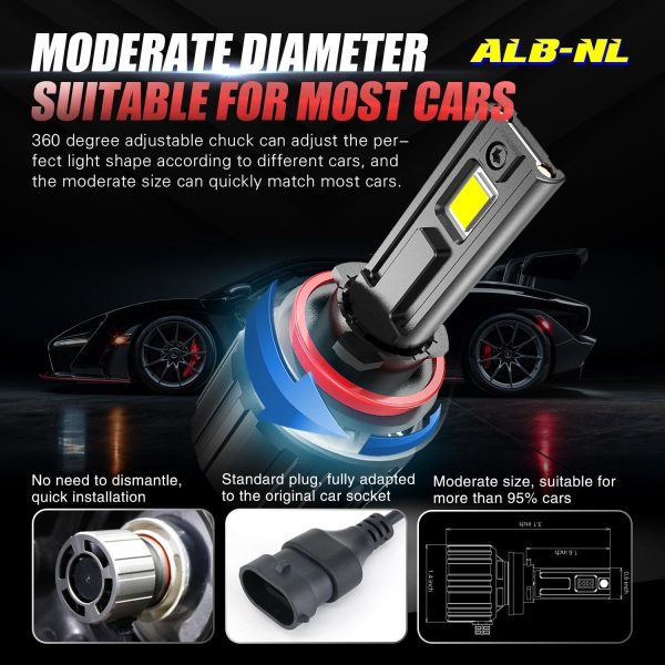 Brightest H4 LED Forward Lightings Conversion Kit Bulbs HB2 9003, White Online - Image 4