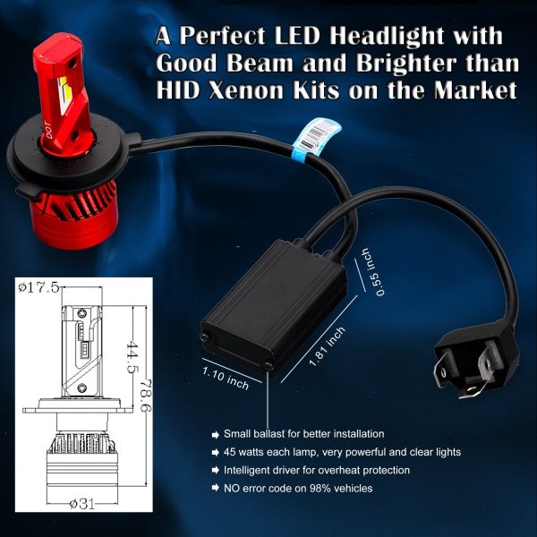 FL-BH H4 HB2 LED Forward Lightings Bulbs 9003 Replacement Upgrade Cheap - Image 5